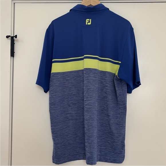 :Price Firm: FJ Blue & Green Golf Polo Shirt - Picture 2 of 5